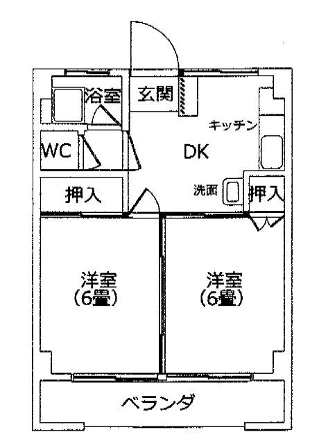 小川ビル(2DK/5階)の間取り写真
