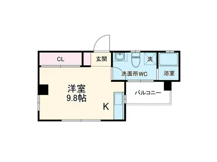 フローラル尾頭橋(ワンルーム/6階)の間取り写真