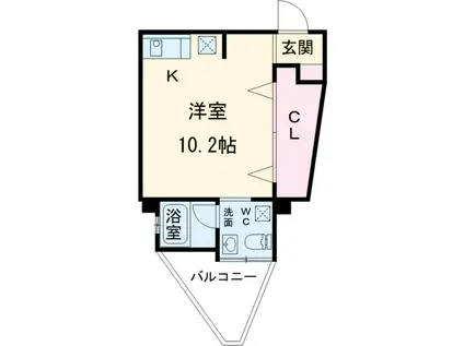 フローラル尾頭橋(ワンルーム/6階)の間取り写真