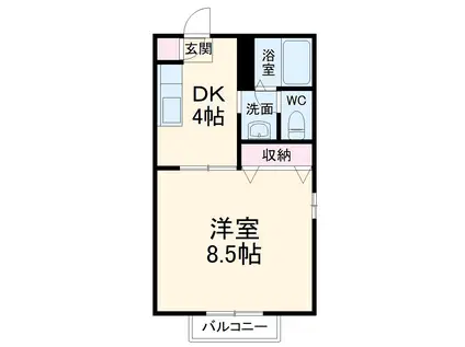 エスポワール (1DK/1階)の間取り写真