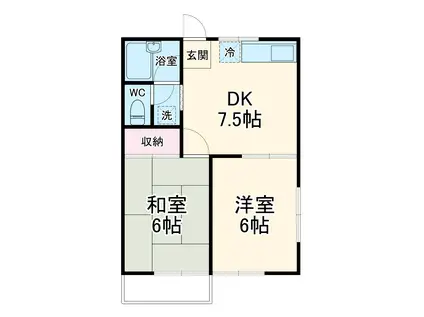 ハイツ小林(2DK/1階)の間取り写真