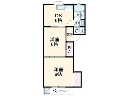 シャトレー(2DK/1階)の間取り写真