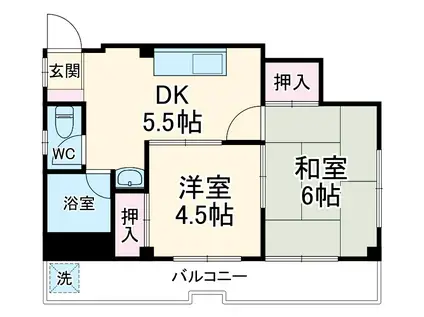 鈴木ビル(2DK/2階)の間取り写真