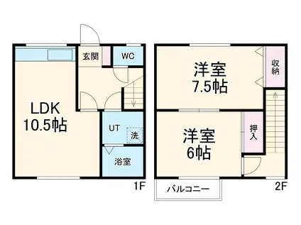 コーポ末広３(2LDK)の間取り写真
