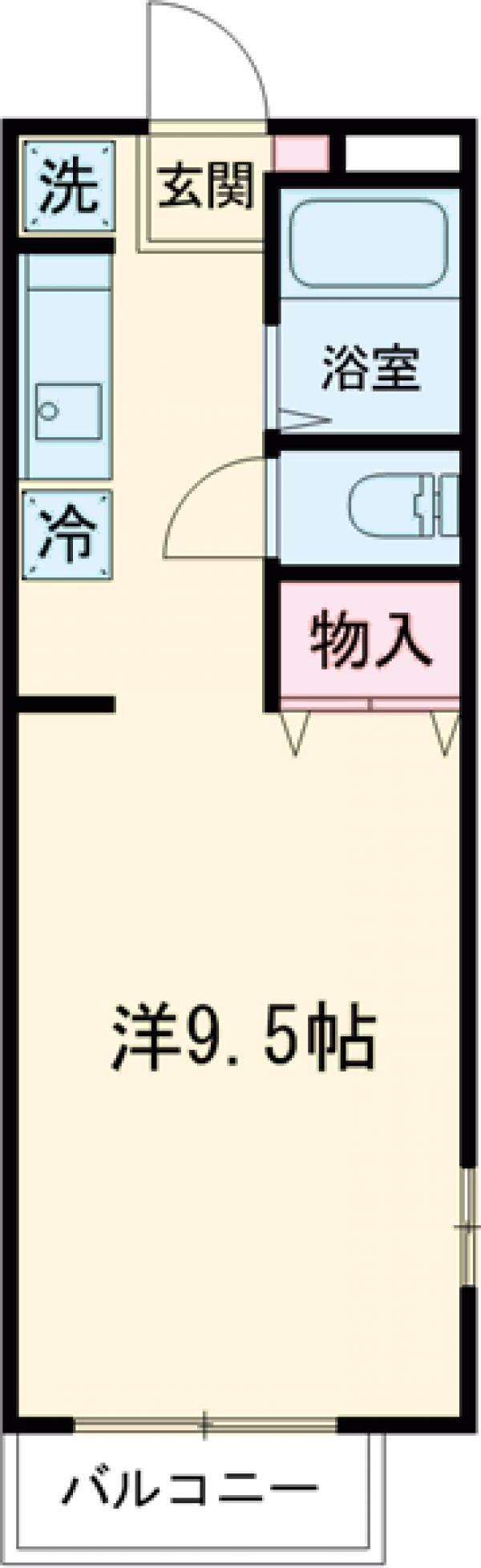 プラムハイツ(ワンルーム/1階)の間取り写真