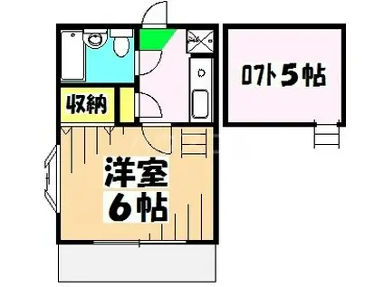 メゾンプレジール2(1K/2階)の間取り写真