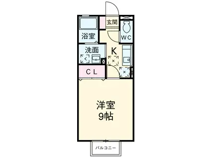 ソレイユ宮畔(1K/2階)の間取り写真