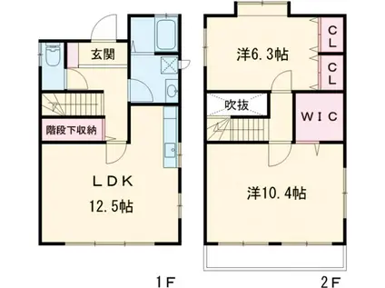 Ｋテラスハウス(2LDK)の間取り写真