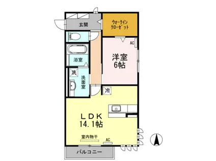 レジデンス神都Ⅱ(1LDK/3階)の間取り写真