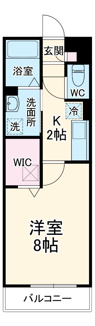 スカイメゾン草加(1K/1階)の間取り写真