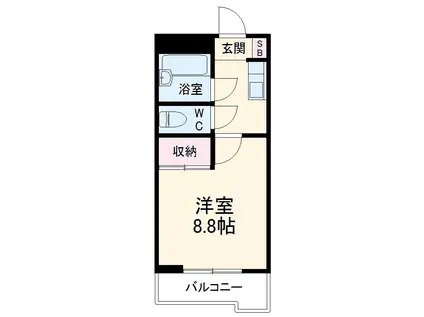 グリーンウッド中央林間(1K/4階)の間取り写真