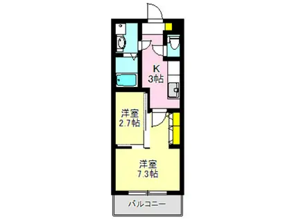 イーストヒルズ(1SK/1階)の間取り写真