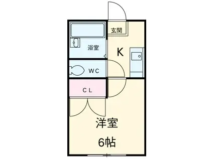 ハイツナカミチ(1K/2階)の間取り写真