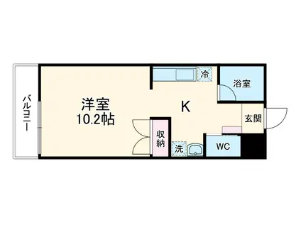 サンライズ六郷公園(1K/2階)の間取り写真