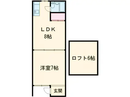 アーバンフラット(1SDK/1階)の間取り写真