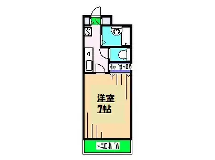 東海北習志野五番館ビル(1K/4階)の間取り写真