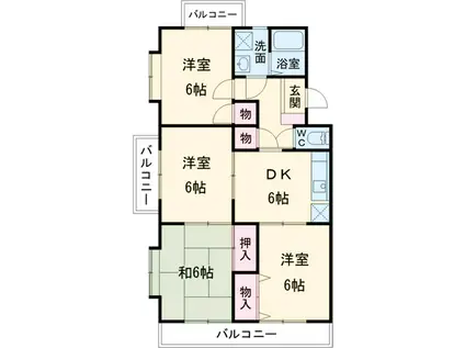 朋友レジデンス(4DK/1階)の間取り写真