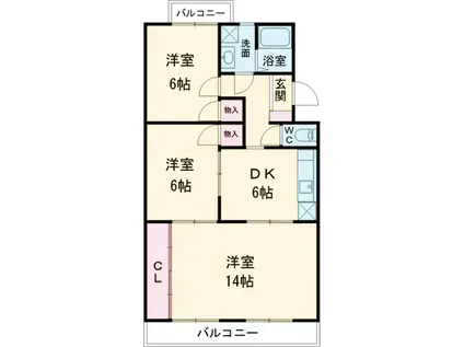 朋友レジデンス(4DK/2階)の間取り写真