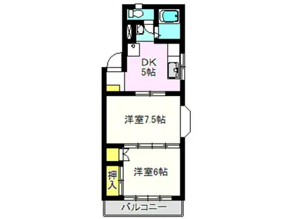 サンコーポ吉井(2DK/2階)の間取り写真