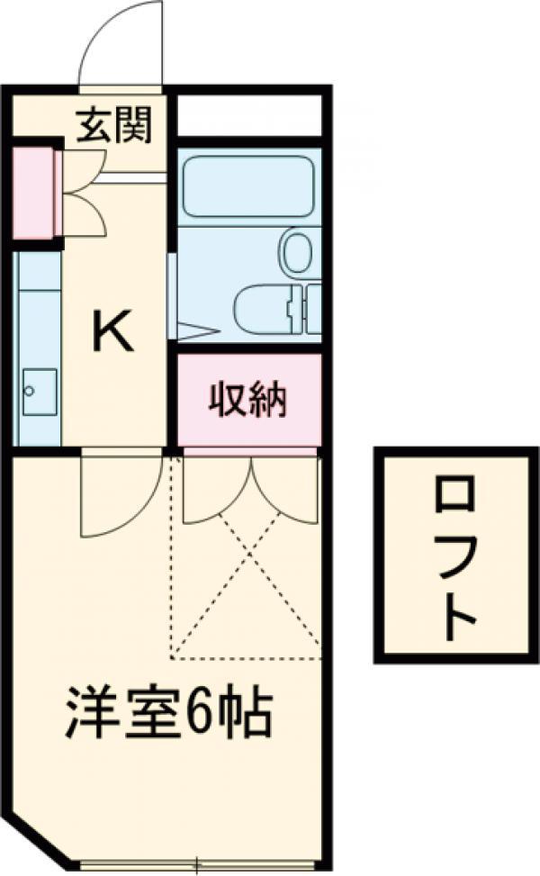 シャルマン請地(1K/4階)の間取り写真