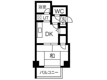 マイルドハイツ尾頭橋(1DK/4階)の間取り写真