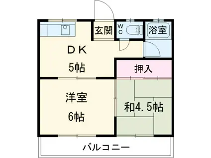 コーポ寿(2DK/1階)の間取り写真