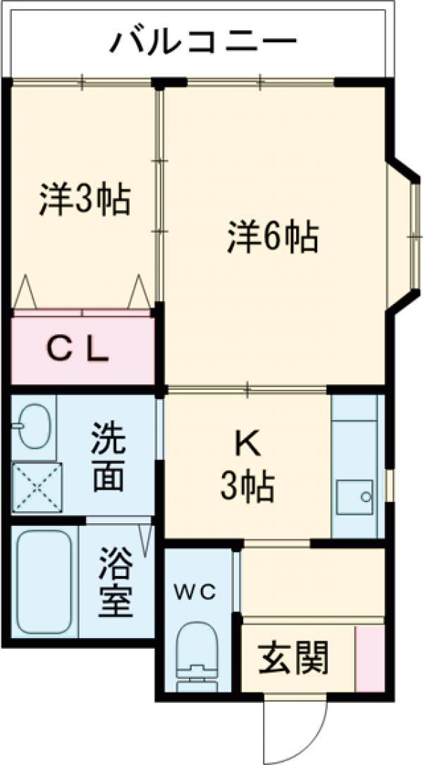パレス KS(2K/2階)の間取り写真