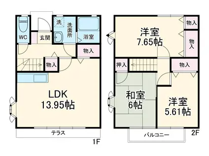 ヒルズつくし野Ⅲ(3LDK)の間取り写真