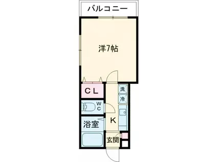 ボヌール(1K/1階)の間取り写真