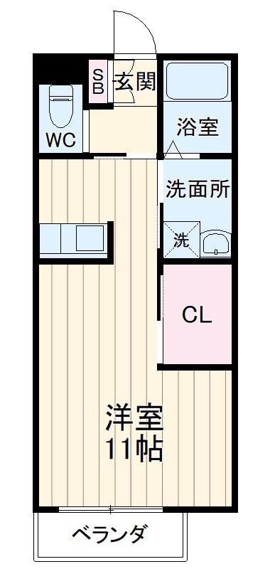 シャーメゾン深町(1K/2階)の間取り写真