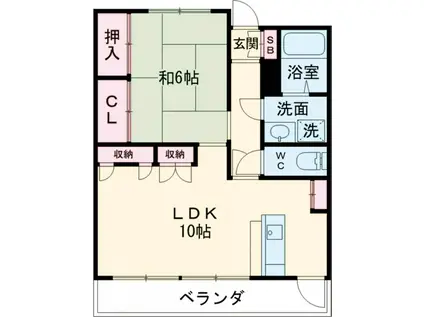 シュヴレット(1LDK/2階)の間取り写真