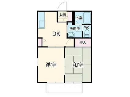 K9ハイツ(2DK/1階)の間取り写真
