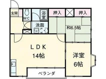 YFハイツ A(2LDK/1階)の間取り写真