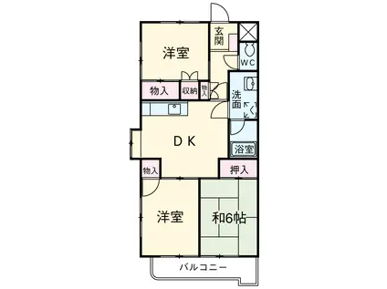 山星マンション(3DK/6階)の間取り写真