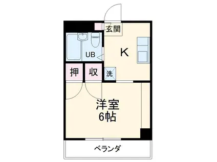 高崎マンション(1K/4階)の間取り写真