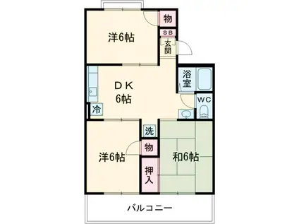 木村ハイツ(3DK/3階)の間取り写真