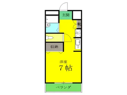 リバーサイドKABURA(ワンルーム/2階)の間取り写真