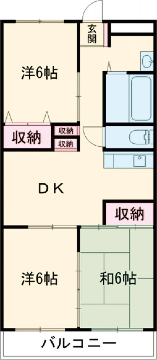 山口ハイツⅠ(3DK/2階)の間取り写真