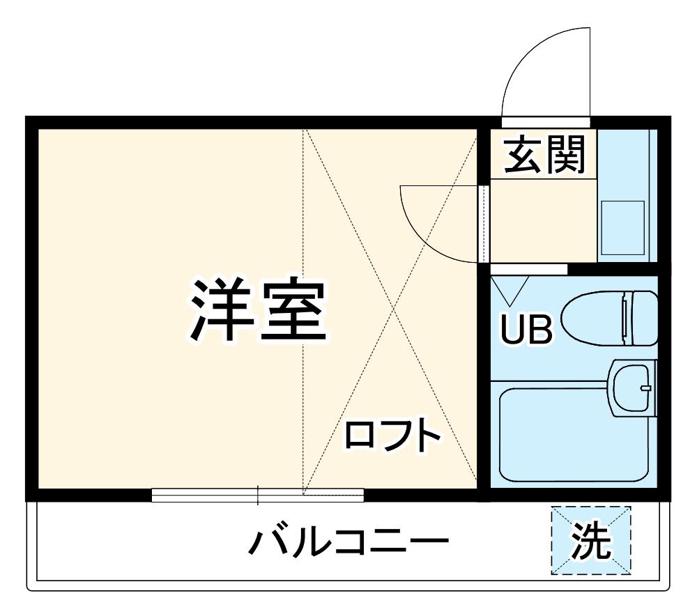 スマイル大矢部(1K/1階)の間取り写真
