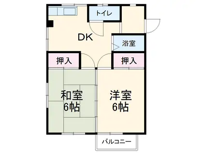 コンチェルトハイツA(2DK/2階)の間取り写真