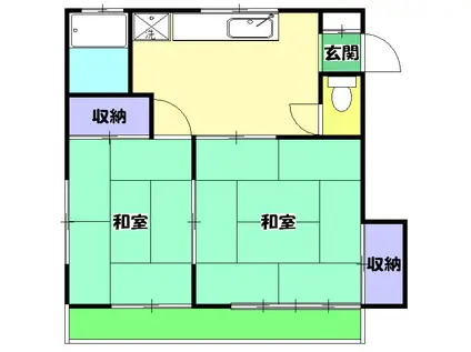 第二コーポ美鈴(2DK/2階)の間取り写真