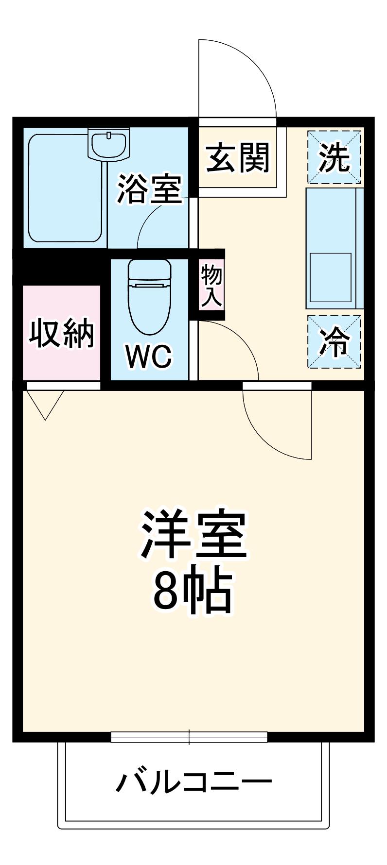 サンライズ船越(1K/2階)の間取り写真