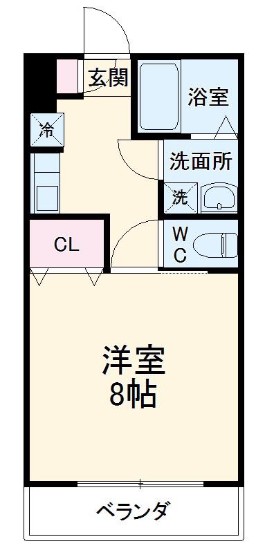 MIKIハイツⅡD(1K/2階)の間取り写真