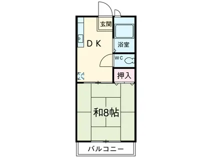 サンパーソン21(1DK/1階)の間取り写真