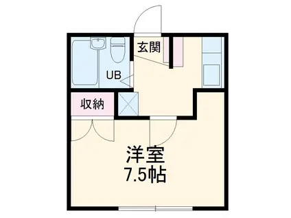 プロヴァンス(1K/2階)の間取り写真