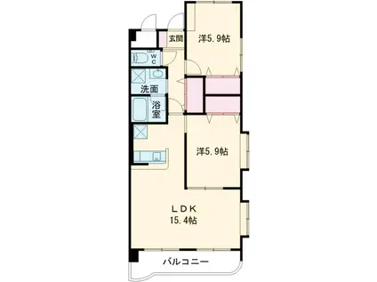 セントフィールド(2LDK/2階)の間取り写真
