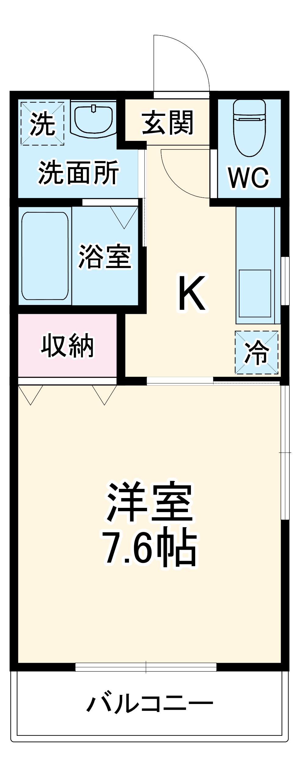 グランディア(1K/2階)の間取り写真