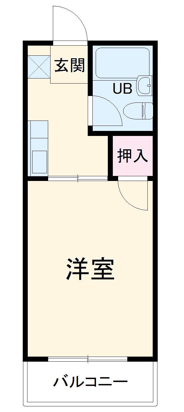 モアーズ久里浜(1K/2階)の間取り写真