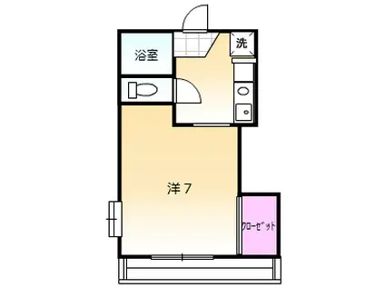 DCキャロル(1K/2階)の間取り写真