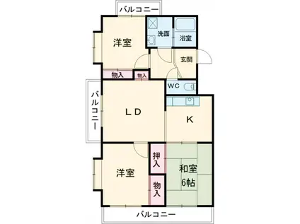 レジデンスYS(3LDK/1階)の間取り写真